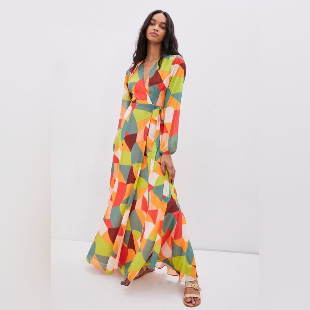 Anthropologie Hutch Lysette Wrap Maxi Dress Size XL